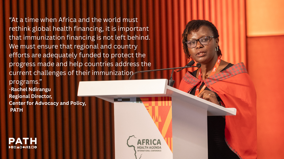 PATH’s Rachel Ndirangu officially opens the PATH-led session on Africa’s journey to sustainable health financing: Opportunities for immunization. Photo: AHAIC.